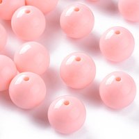 Opaque Acrylic Round Beads, Light Salmon, 20x19mm, 111pcs/500g — Jewelry Beads