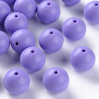 Opaque Acrylic Round Beads, Medium Purple, 20x19mm, 111pcs/500g — Jewelry Beads