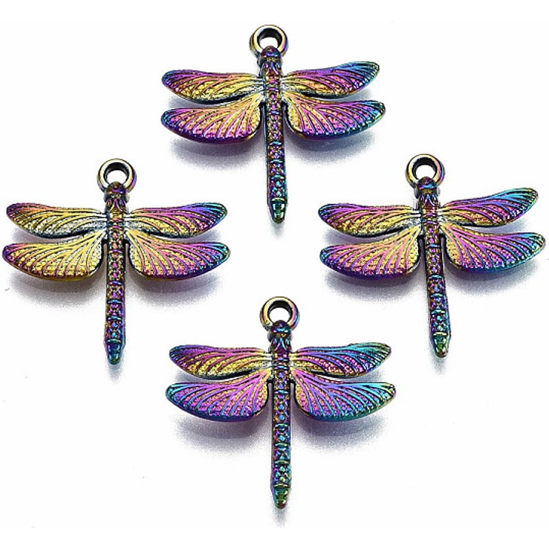 Pendentif en alliage couleur arc-en-ciel Libellule, sans cadmium ni plomb — Breloques et pendentifs
