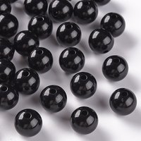 Perles Acryliques Opalescentes Rondes Noires, 12x11mm, 566pcs/500g — Perles à bijoux