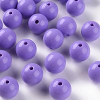 Perles Acryliques Opaques Rondes, Lilas, 16x15mm, 220pcs/500g — Perles à bijoux