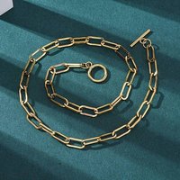 Collier en chaîne en acier inoxydable 304 pour unisexe avec fermoir à bascule — Collier pendentif