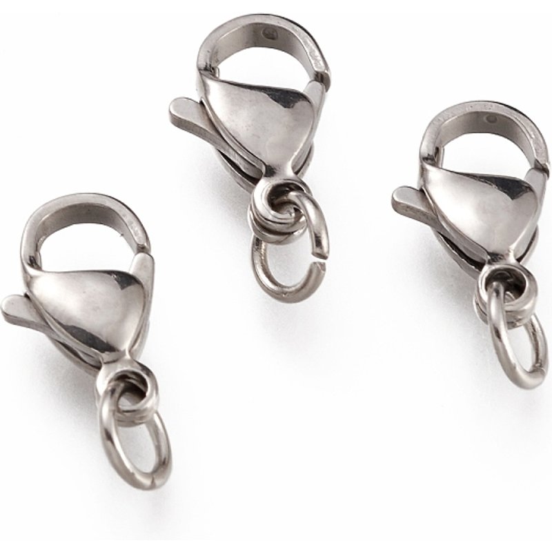 Attaches de homard en acier inoxydable 304 avec anneau de saut — Accessoires pour bijoux