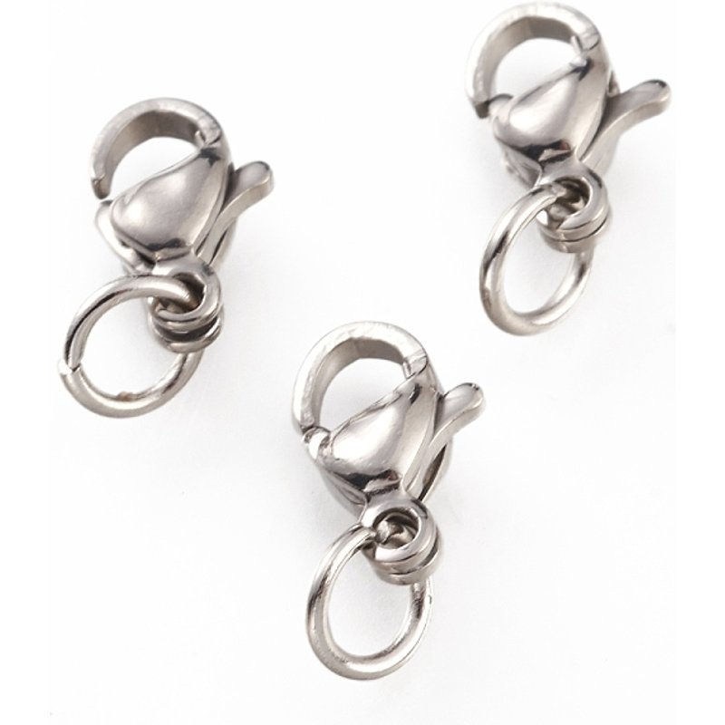 304 Stainless Steel Lobster Claw Clasps with Jump Ring — Jewelry Findings