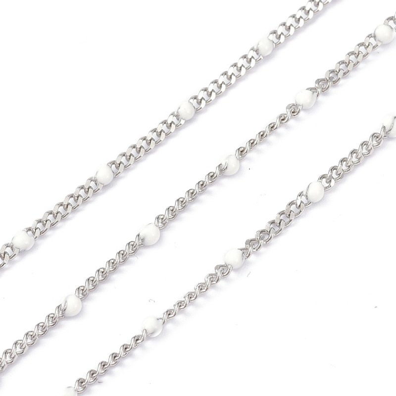 304 Stainless Steel Enamel Curb Chains with Spool, 32.80 Feet — Chains, Wire & Cord