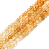 Brins de Perles de Citrine Naturelle, Facettées, Rondes, 4mm, 108pcs — Perles à bijoux