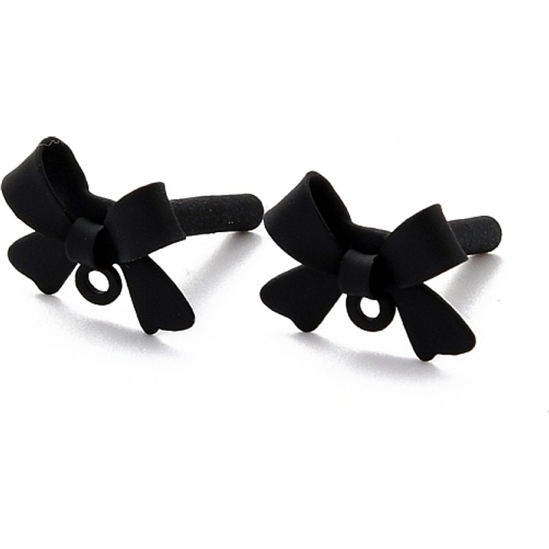 Alloy Stud Earring Findings with 925 Sterling Silver Pins, Black — Jewelry Findings