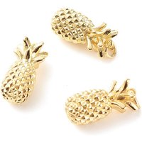 Brass Pineapple Pendant with Jump Ring, 18K Gold Plated — Charms & Pendants