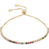 Cubic Zirconia Tennis Bracelet, 18K Gold Plated Brass for Women — Bracelet Women