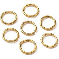 Anneaux ouverts en acier inoxydable 304, plaqué or 18K, 8x1mm — Accessoires pour bijoux