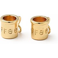Rack Plating Brass Coffee Cup Pendant with Jump Ring, 18K Gold Plated — Charms & Pendants