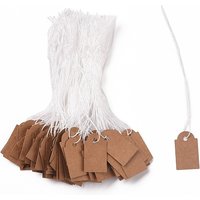 Kraft Paper Tags with Cotton Wire, Blank Price Tag, Rectangle, 500pcs — Jewelry Display & Storage