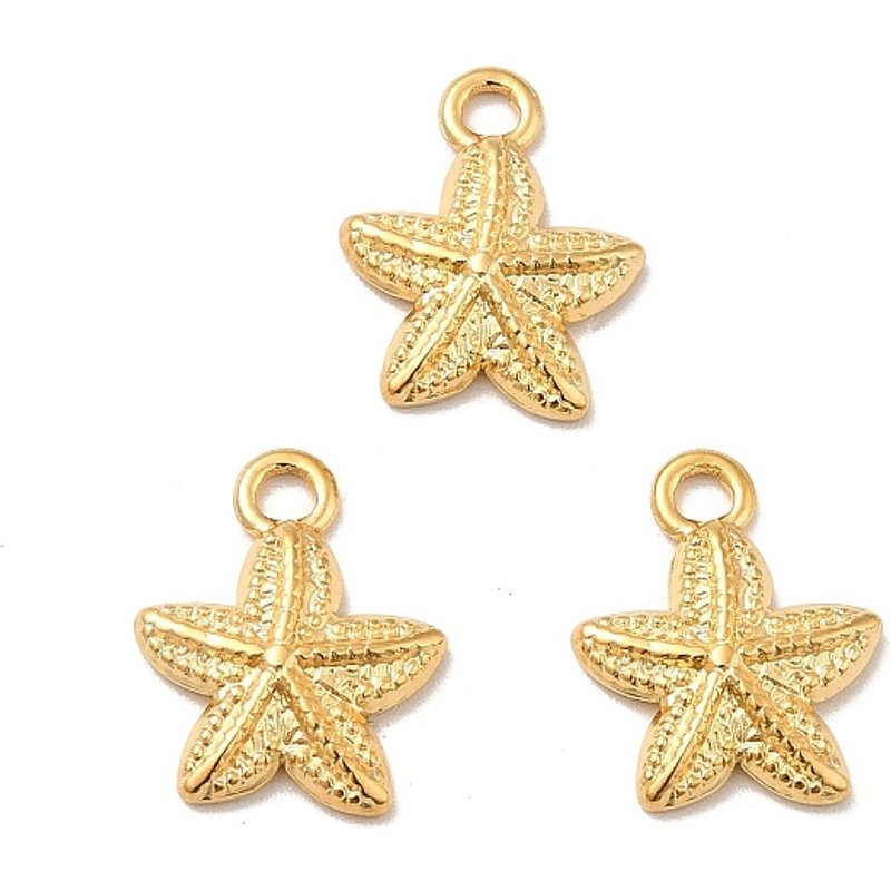 Charms étoile de mer en acier inoxydable 304, plaqué or — Breloques et pendentifs