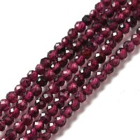 Brins de perles de grenat naturel, facettées, rondes, 2mm, 191pcs/brin — Perles à bijoux