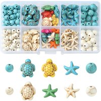 DIY Synthetic Turquoise Beads Kit - Mixed Shapes and Colors