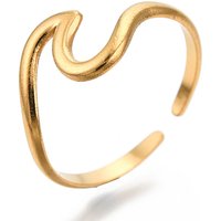 Bague Manchette Vague en Acier Inoxydable 304 Ion Plating pour Femmes — Bijoux fantaisie