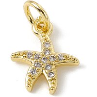 Brass Micro Pave Cubic Zirconia Starfish Charms with Jump Ring — Charms & Pendants