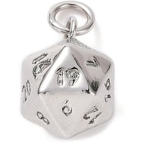 Rack Plating Brass 20 Sided Dice Charm with Jump Rings — Charms & Pendants