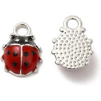 Charms 3D Coccinelle en Émail Alliage, Fini Platine — Breloques et pendentifs