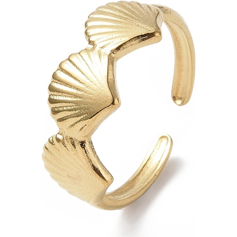 Ion Plating 304 Stainless Steel Open Cuff Ring for Women — Costume Jewelry