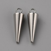 Charm Spike/Cône en Acier Inoxydable 303, 16x5mm, Trou de 2mm — Breloques et pendentifs