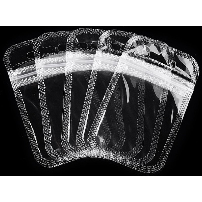 Transparent Plastic Zip Lock Bags, Resealable Packaging, Rectangle — Jewelry Display & Storage