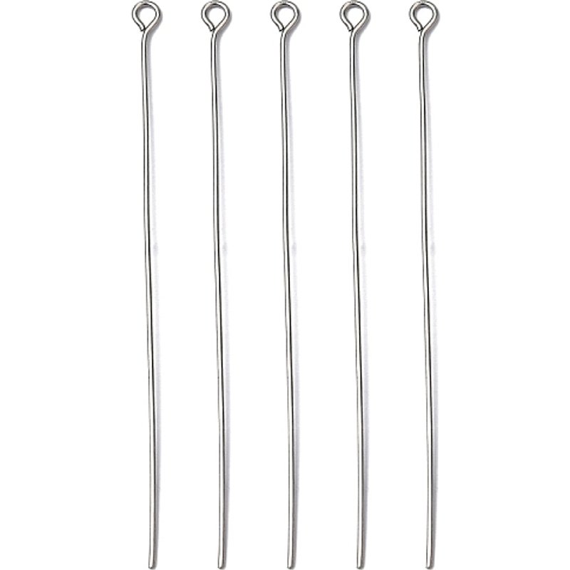 Épingles à œil en acier inoxydable 304, longueur de 65 mm, trou de 2 mm, épingle de 0,7 mm — Accessoires pour bijoux