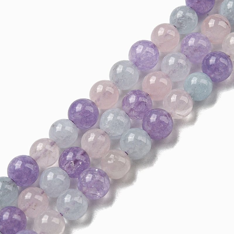 Brins de Perles en Aigue-Marine, Quartz Rose et Améthyste — Perles à bijoux