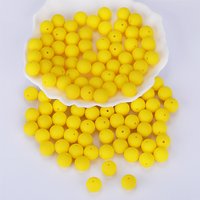 Round Silicone Focal Beads, Yellow, 15mm Diameter, 2mm Hole — Jewelry Beads