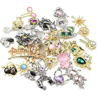 Pendants en alliage avec strass, formes et couleurs variées — Breloques et pendentifs