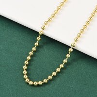 Collier en chaîne à billes en laiton plaqué or 18K pour femmes