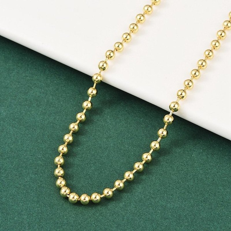 Rack Plating 18K Gold Plated Brass Ball Chain Necklace for Women — Pendant Necklace