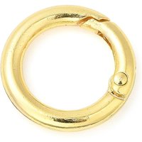 Rack Plating Brass Spring Gate Rings, 18K Gold Plated, 6 Gauge — Jewelry Findings