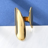 Bague ouverte en acier inoxydable 304 pour femmes, dorée, taille 7 1/4 — Bijoux fantaisie