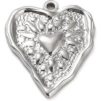 Pendentif en Acier Inoxydable 304 Texturé en Forme de Cœur — Breloques et pendentifs