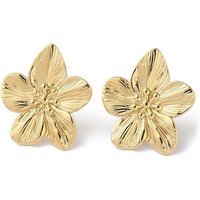 304 Stainless Steel Flower Stud Earrings, 14K Gold Plated — Costume Jewelry