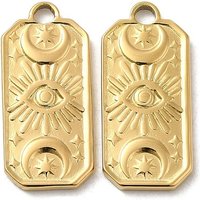 Pendentif en acier inoxydable chirurgical 316L avec charme Lune & Œil — Breloques et pendentifs