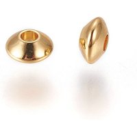 Perles Intercalaires en Acier Inoxydable 304, Rondelle, Perles en Soucoupe, Plaquées Or 24K — Perles à bijoux