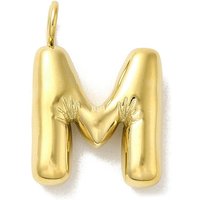 Pendentif Lettre M en Acier Inoxydable 304 avec Plaquage Ionique — Breloques et pendentifs