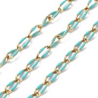 Ion Plating 304 Stainless Steel Twisted Oval Link Chains, 16.40 Feet