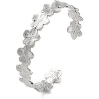 Non-Tarnish 304 Stainless Steel Flower Open Cuff Bracelet for Women — Bracelet Women