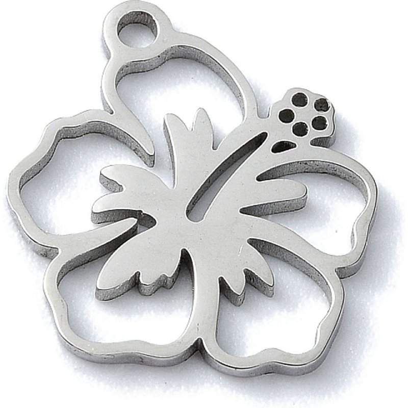 Charms en Acier Inoxydable 304, Découpés au Laser, Fleurs — Breloques et pendentifs