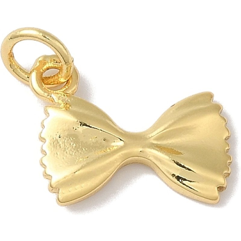 Charms en laiton Bowknot de Rack Plating, plaqué or 18K — Breloques et pendentifs