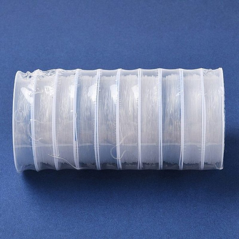 Korean Round Elastic Crystal String for Bracelet Making, Clear, 0.8mm — Chains, Wire & Cord