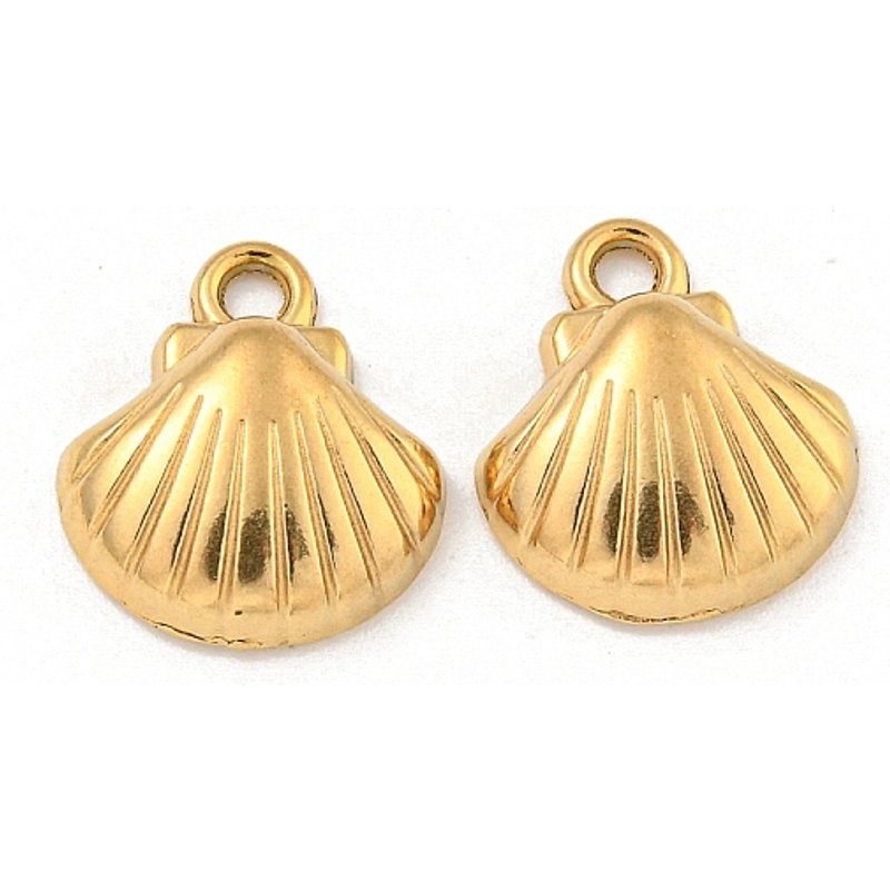 Pendentifs en Acier Inoxydable 304 en Forme de Coquillage Plaqués Or 18K — Breloques et pendentifs