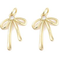 Rack Plating Brass Clear Cubic Zirconia Bowknot Pendant with Jump Ring