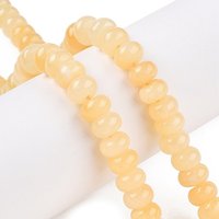 Brins de perles de jade jaune naturel, rondelle, 8x5mm, 40pcs — Perles à bijoux