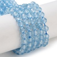 Brins de perles en topaze bleue naturelle, facettées, grade AA, rondes 4-4.5mm — Perles à bijoux