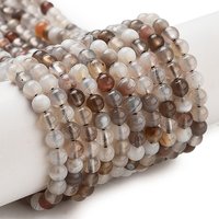 Brins de perles d'agate du Botswana naturelles, rondes 4mm, 93pcs — Perles à bijoux