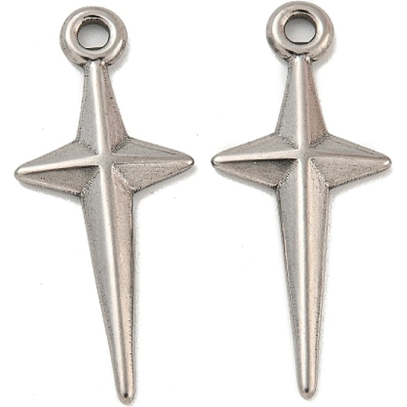 Pendentif en acier inoxydable 304, charme épée, 26x11x1.5mm — Breloques et pendentifs